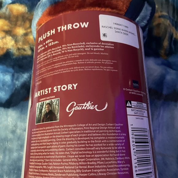 COPY - Warm Wishes Plush Throw Santa Deer 50x60 - Picture 7 of 8